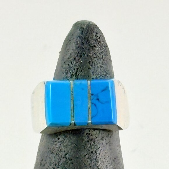 NWOT Large Sterling Silver & Turquoise Ring - Picture 3 of 4